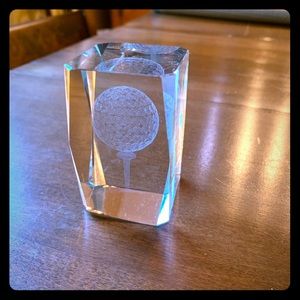 Glass golfball paperweight